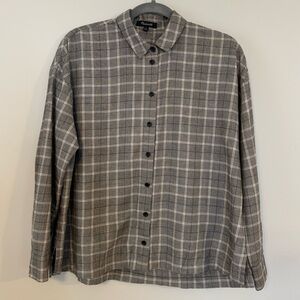 Madewell Westlake Grey boxy flannel button down